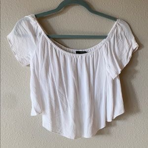 White flowy off the shoulder top
